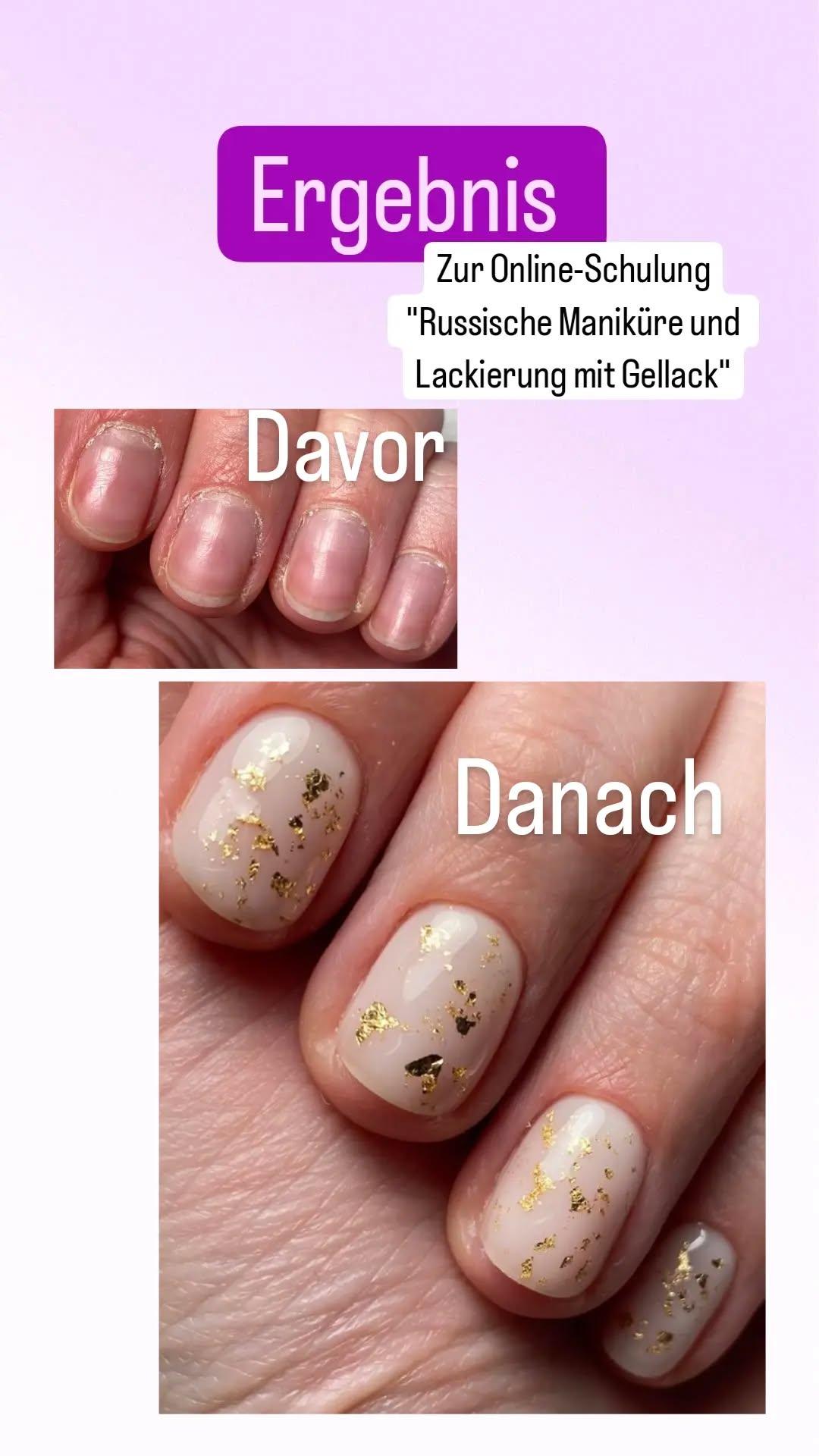 Russische Maniküre und Lackierung mit UV-Nagellack