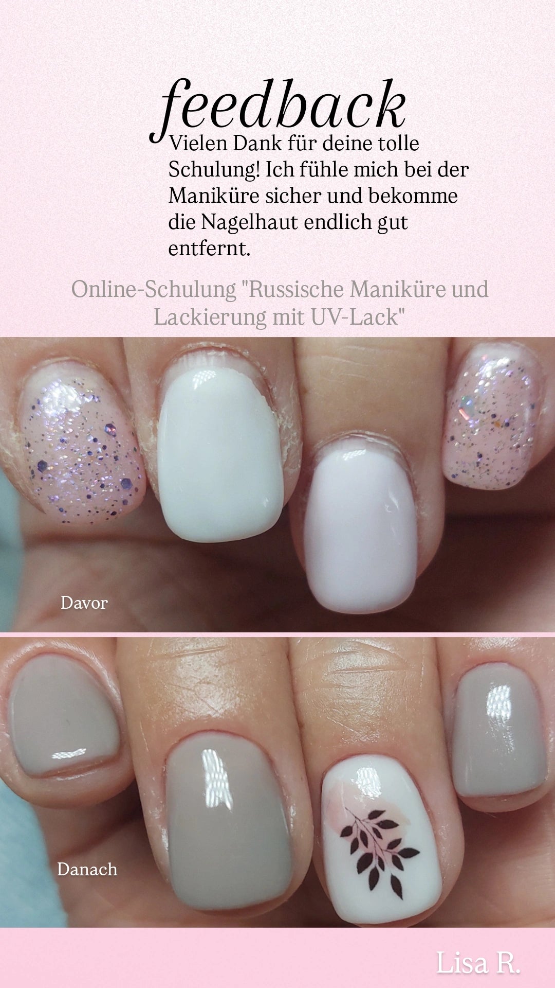 Russische Maniküre und Lackierung mit UV-Nagellack